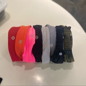 8 Lululemon Headbands, Bundle, Camo, black, red, pink, grey, white unisex O/S